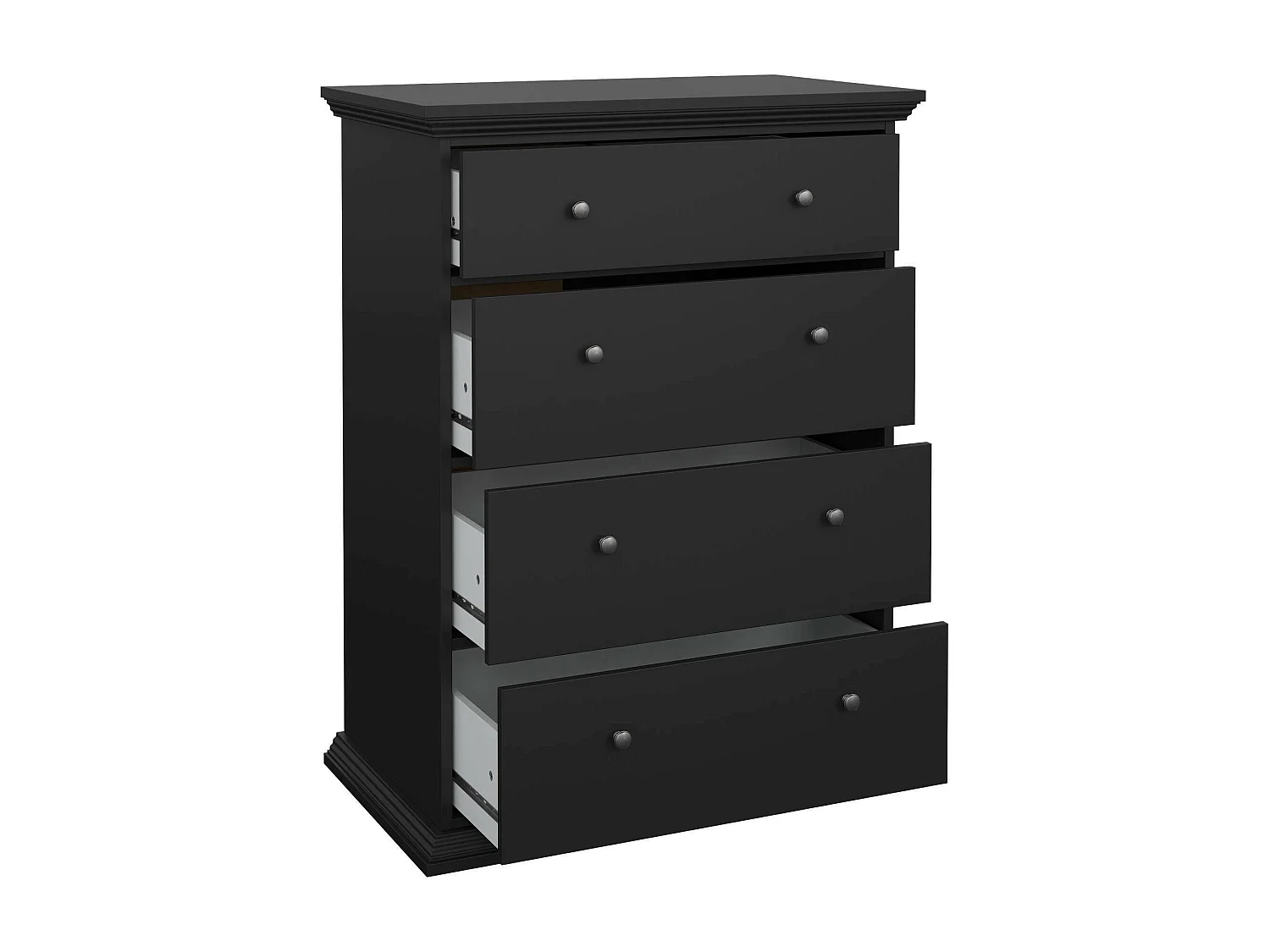 Commode Dretegu, Commode polyvalente, Commode de chambre, Meuble avec tiroirs, 86x52 h116 cm, Noir