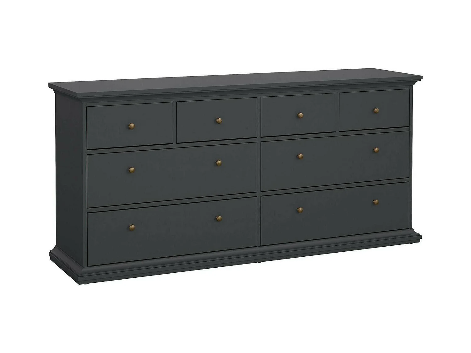 Drinaud ladekast, Multifunctionele ladekast, Slaapkamerdressoir, Kast met laden, 183x49 h87 cm, Grijs