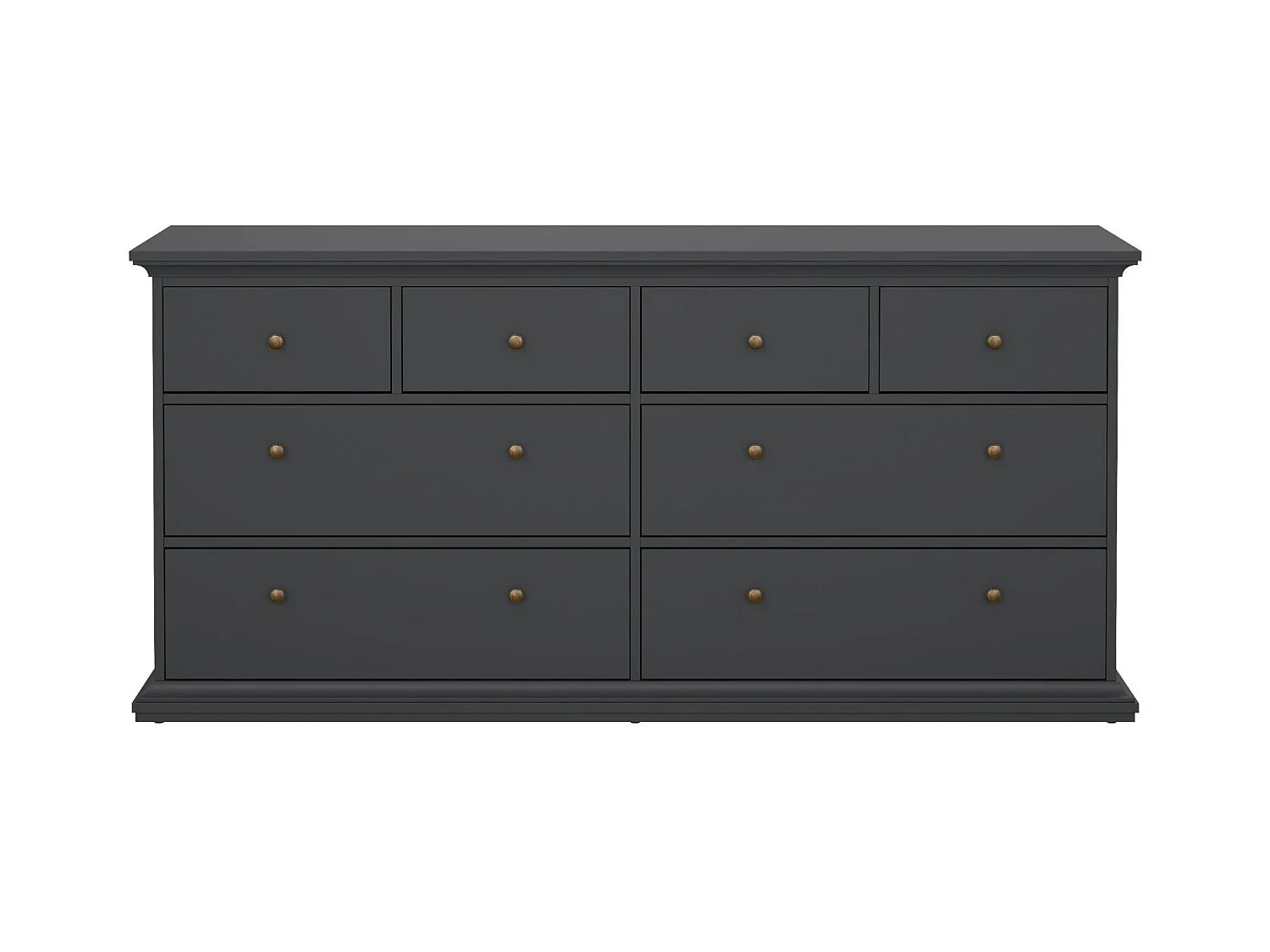 Commode Drinaud, Commode polyvalente, Commode de chambre, Meuble avec tiroirs, 183x49 h87 cm, Gris