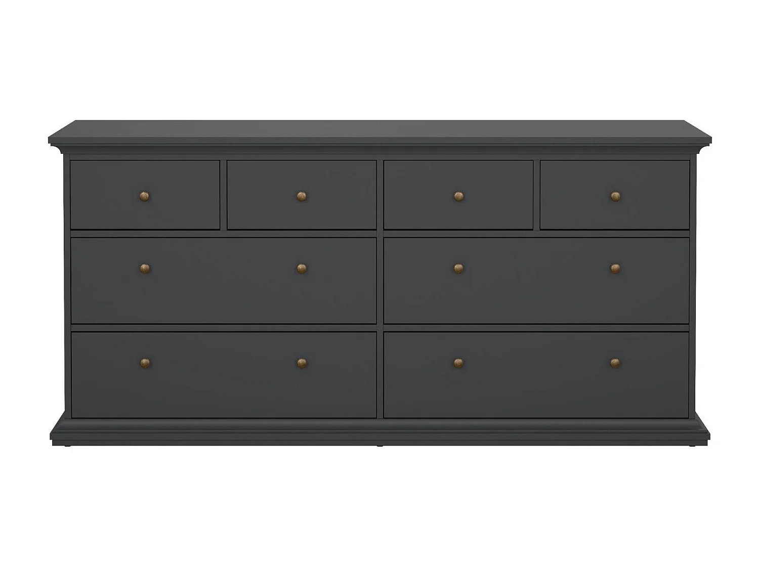 Cassettiera Asiagela, 8 Cassetti, 48.5x183.4x86.88h cm Grigio