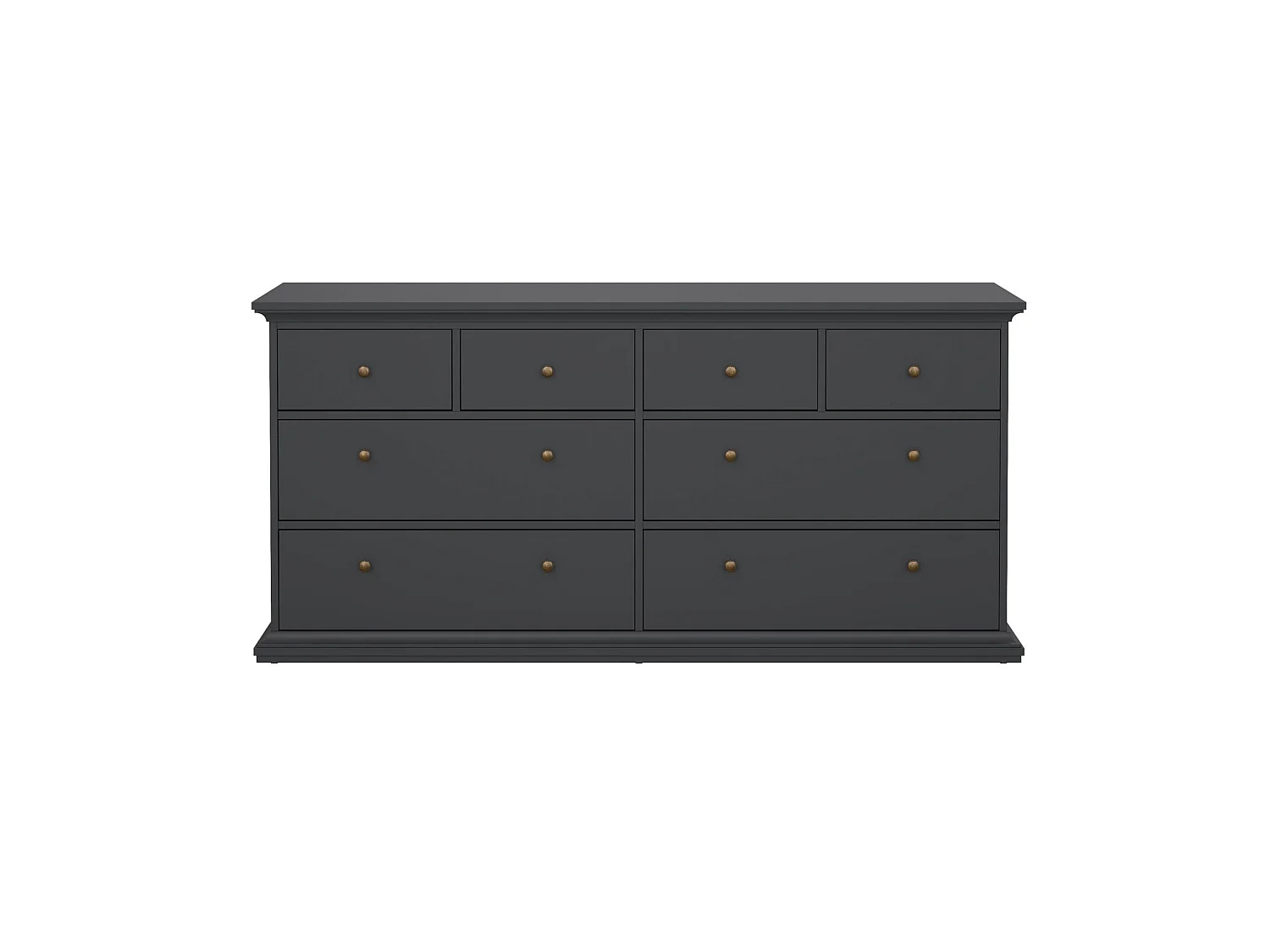 Commode Drinaud, Commode polyvalente, Commode de chambre, Meuble avec tiroirs, 183x49 h87 cm, Gris