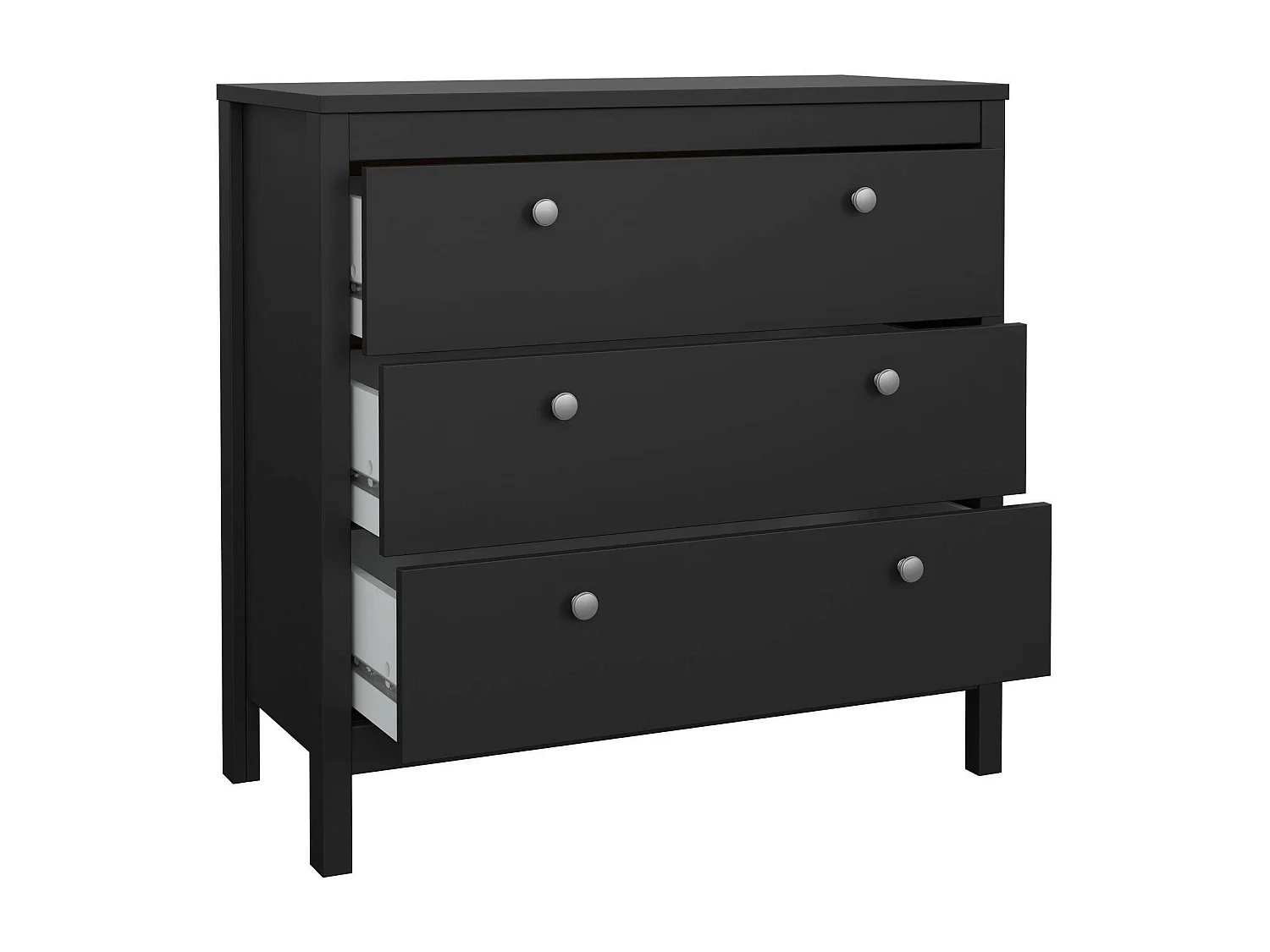 Dmora - Cassettiera Sagar, 82x38 h80 cm, Nero