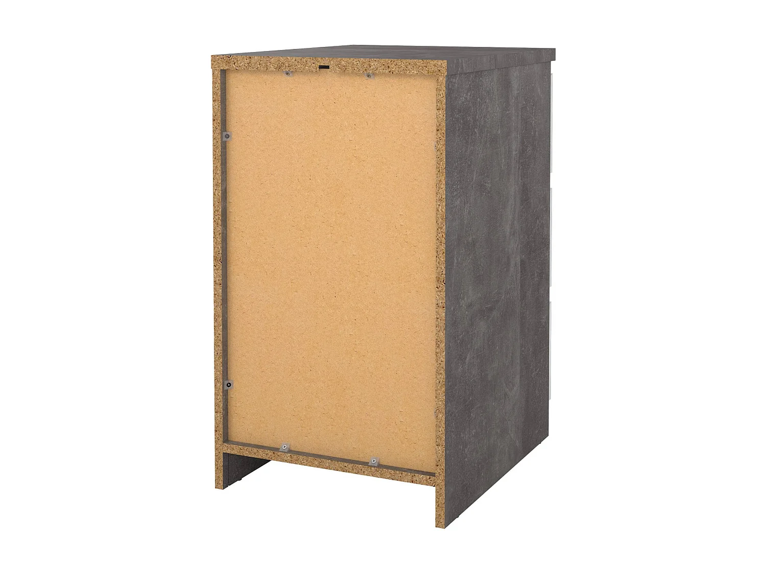 Commode Drepett, Commode polyvalente, Commode de chambre, Meuble avec tiroirs, 50x40 h70 cm, Ciment et blanc