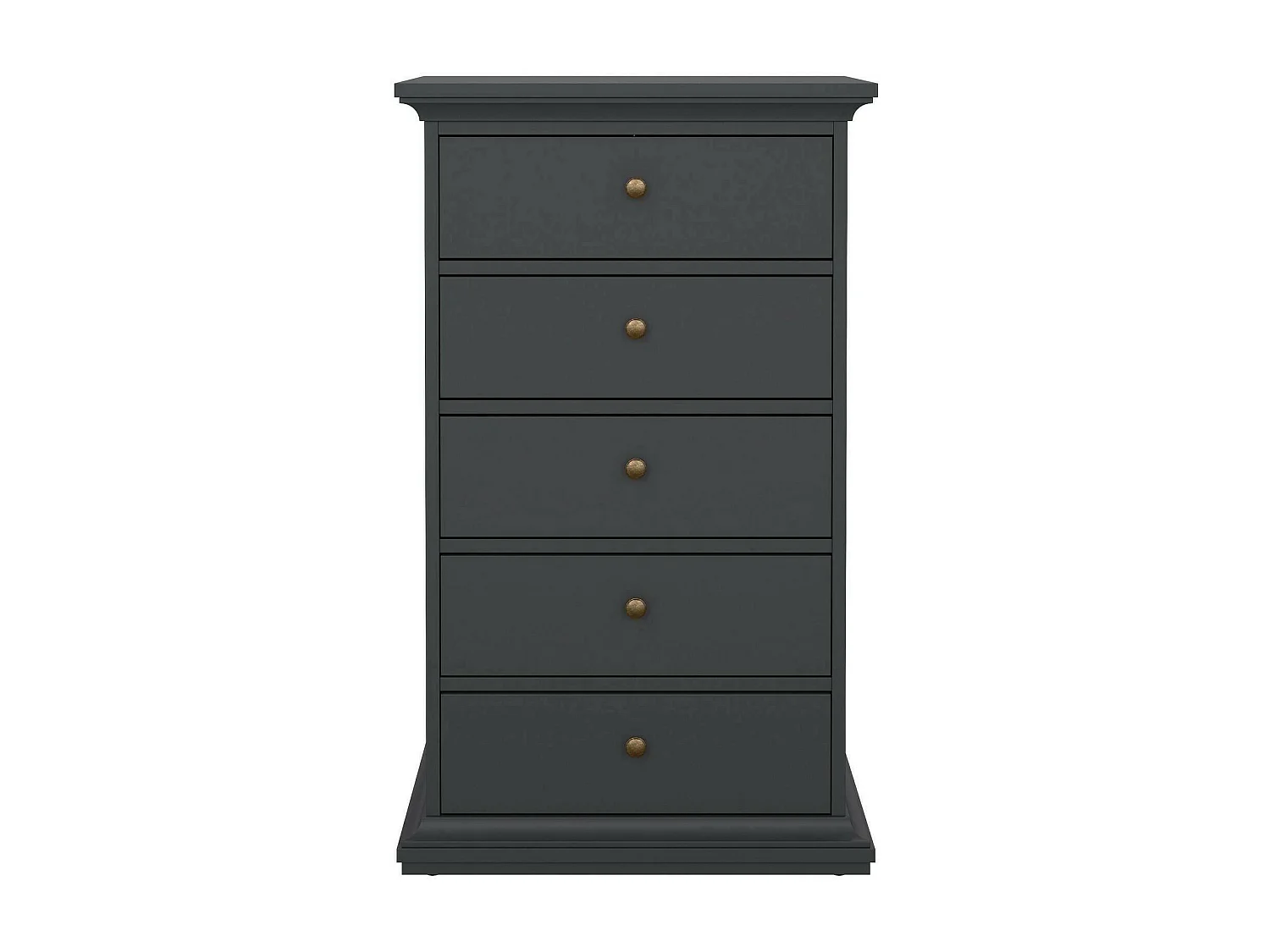 Kommode Dricci, Mehrzweckkommode, Schlafzimmerkommode, Schrank mit Schubladen, 63x49 h105 cm, Grau