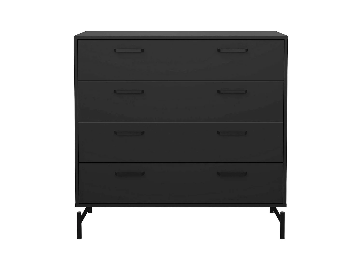 Commode Drinald, Commode polyvalente, Commode de chambre, Meuble avec tiroirs, 99x40 h96 cm, Noir