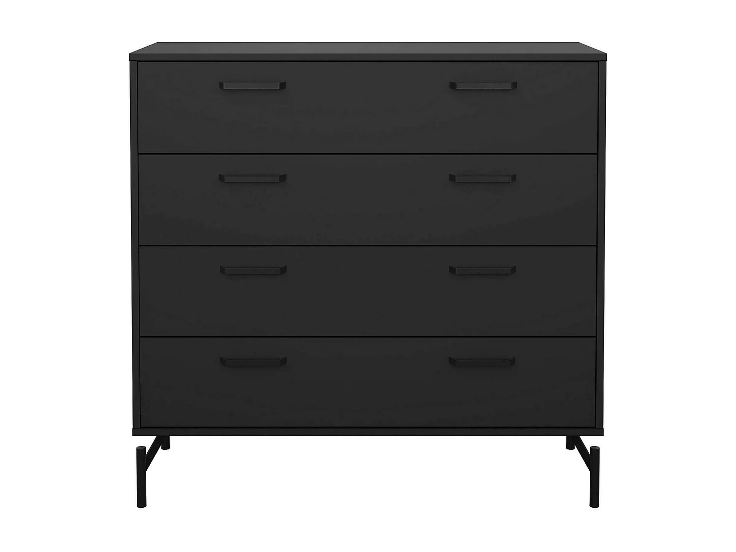 Commode Drinald, Commode polyvalente, Commode de chambre, Meuble avec tiroirs, 99x40 h96 cm, Noir