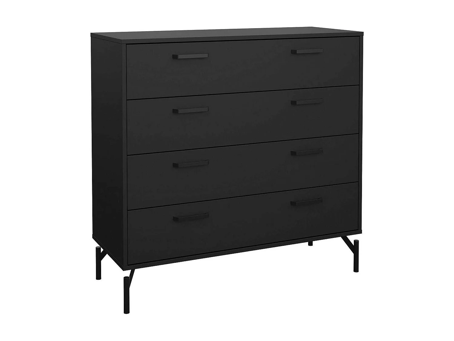 Drinald ladekast, Multifunctionele ladekast, Slaapkamerdressoir, Kast met laden, 99x40 h96 cm, Zwart