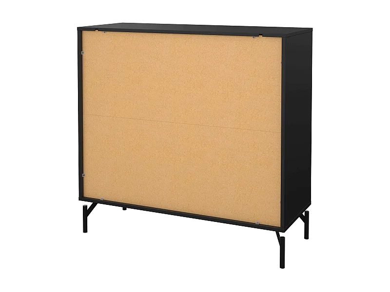 Drinald ladekast, Multifunctionele ladekast, Slaapkamerdressoir, Kast met laden, 99x40 h96 cm, Zwart