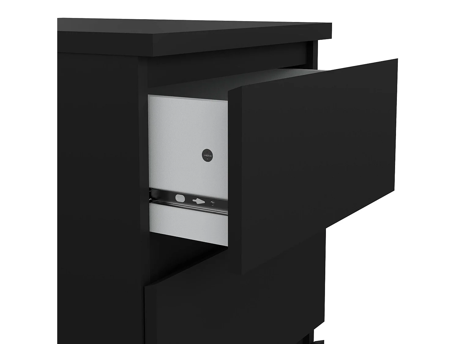 Commode Drepett, Commode polyvalente, Commode de chambre, Meuble avec tiroirs, 50x40 h70 cm, Noir