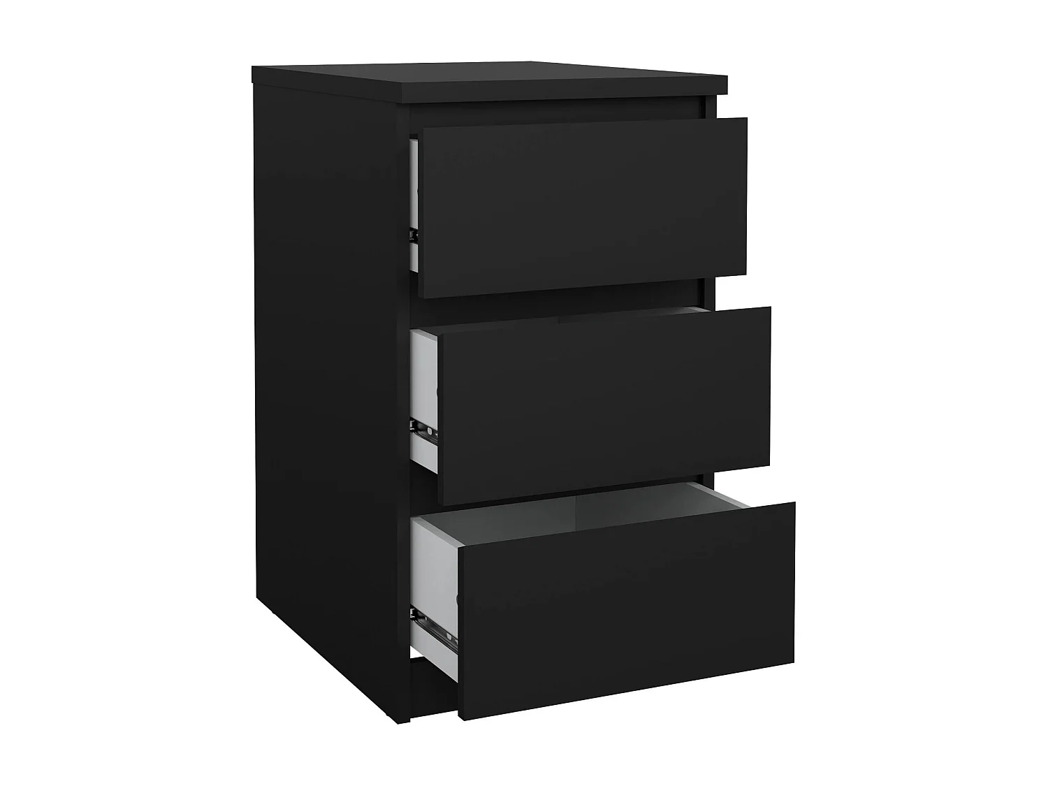 Kommode Drepett, Mehrzweckkommode, Schlafzimmerkommode, Schrank mit Schubladen, 50x40 h70 cm, Schwarz