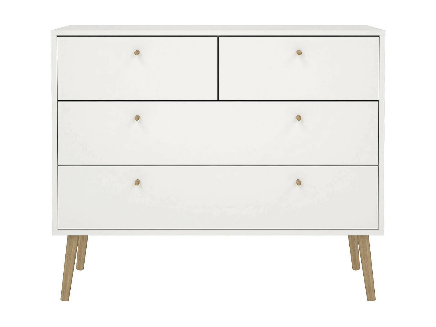 Cómoda Dromol, Cómoda multiusos, Cómoda de quarto, Armário com gavetas, 99x39 h82 cm, Branco