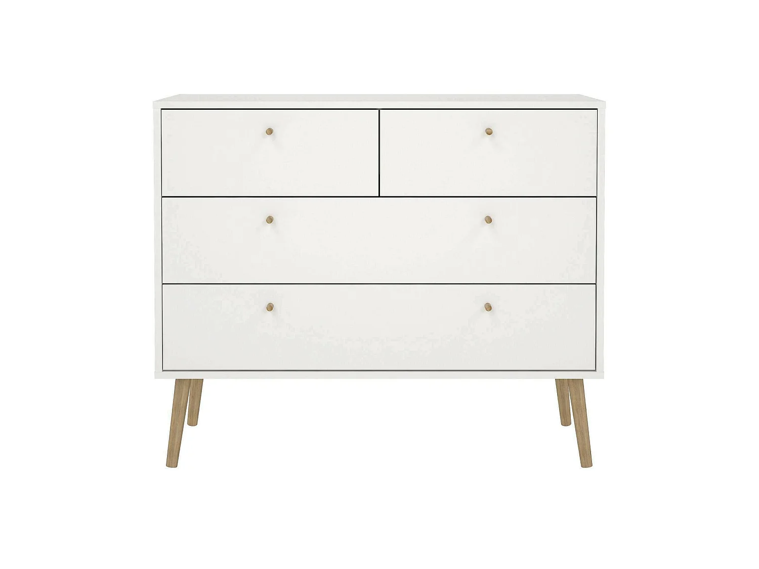 Commode Dromol, Commode polyvalente, Commode de chambre, Meuble avec tiroirs, 99x39 h82 cm, Blanc