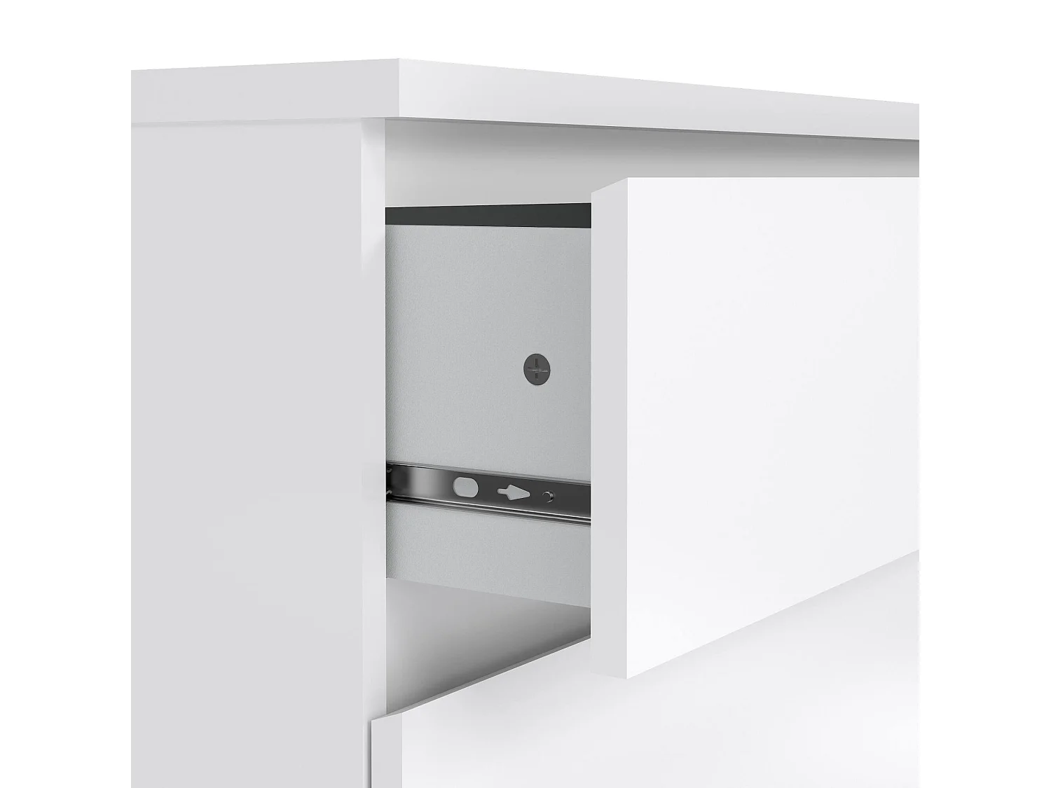 Commode Drocc, Commode polyvalente, Commode de chambre, Meuble avec tiroirs, 77x50 h68 cm, Blanc