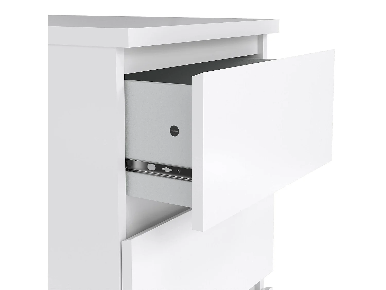 Commode Drepett, Commode polyvalente, Commode de chambre, Meuble avec tiroirs, 50x40 h70 cm, Blanc