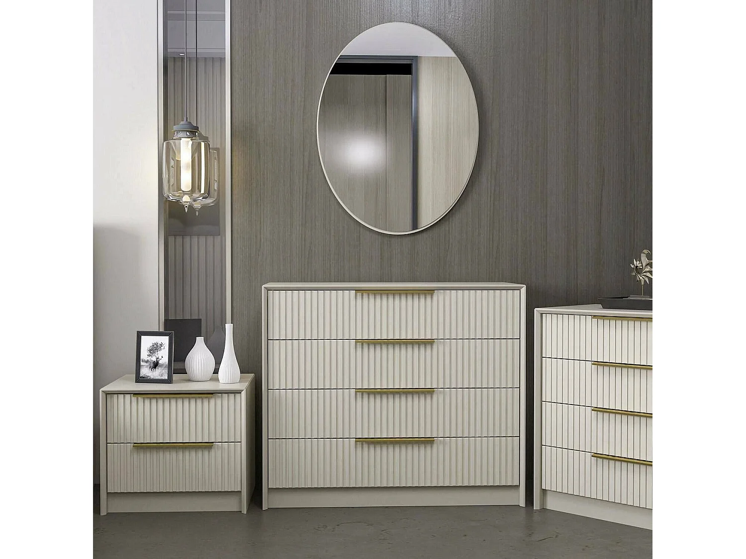 Cómoda Drazzol, Cómoda multiusos, Cómoda de quarto, Armário com gavetas, 100x45 h85 cm, Cimento