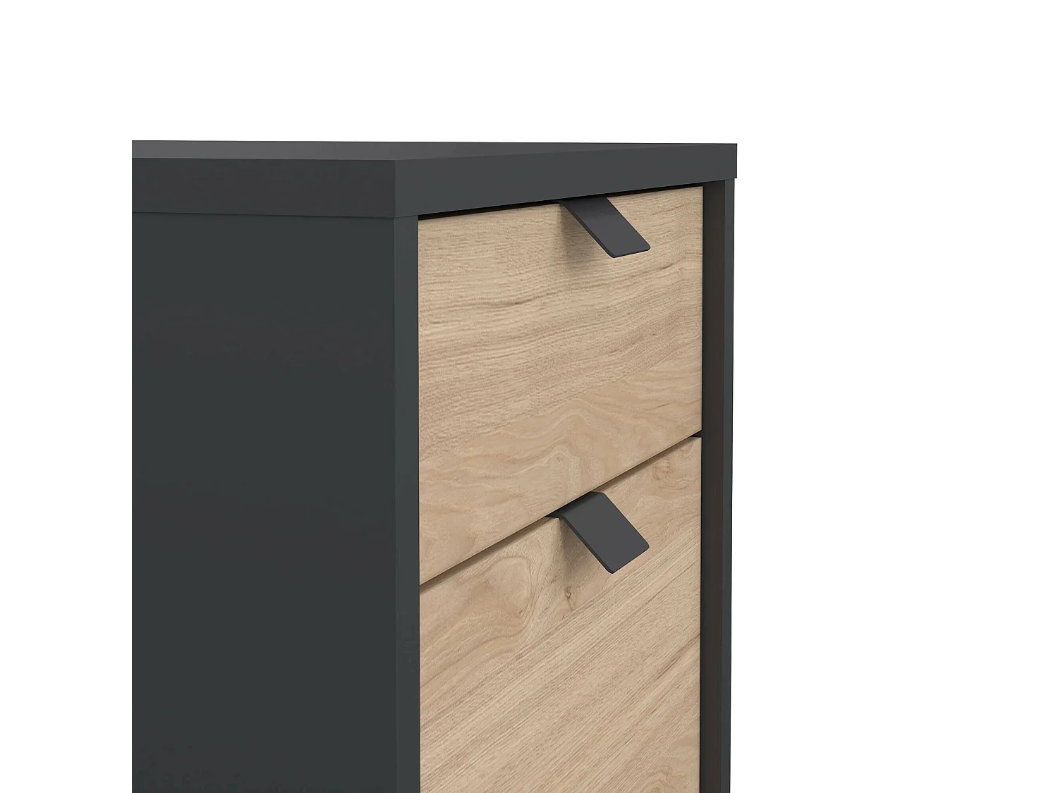 Commode Drispol, Commode polyvalente, Commode de chambre, Meuble avec tiroirs, 48x41 h61 cm, Chêne et Gris