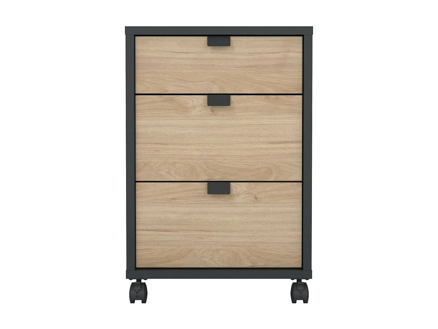 Commode Drispol, Commode polyvalente, Commode de chambre, Meuble avec tiroirs, 48x41 h61 cm, Chêne et Gris