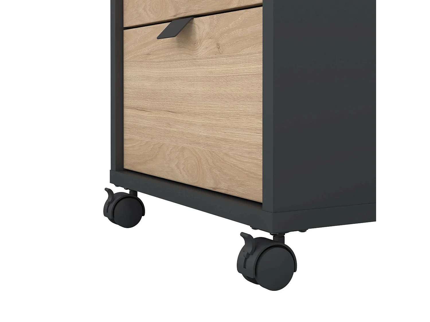 Commode Drispol, Commode polyvalente, Commode de chambre, Meuble avec tiroirs, 48x41 h61 cm, Chêne et Gris