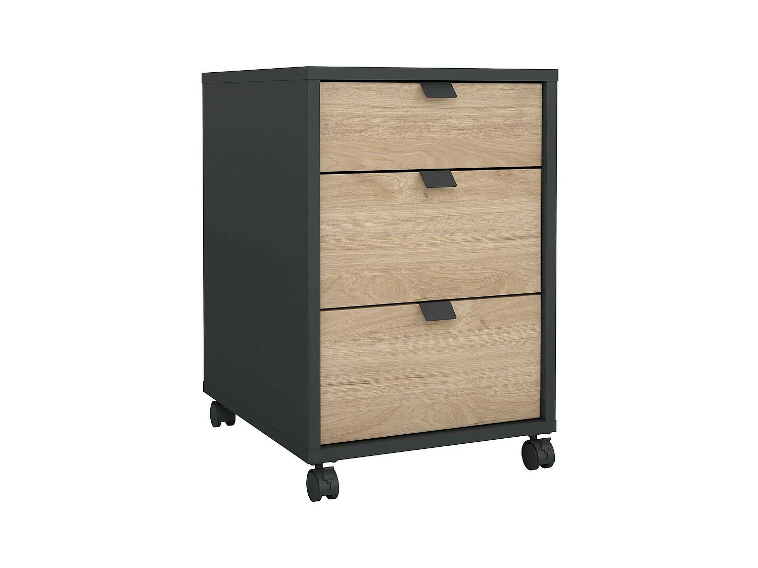 Commode Drispol, Commode polyvalente, Commode de chambre, Meuble avec tiroirs, 48x41 h61 cm, Chêne et Gris