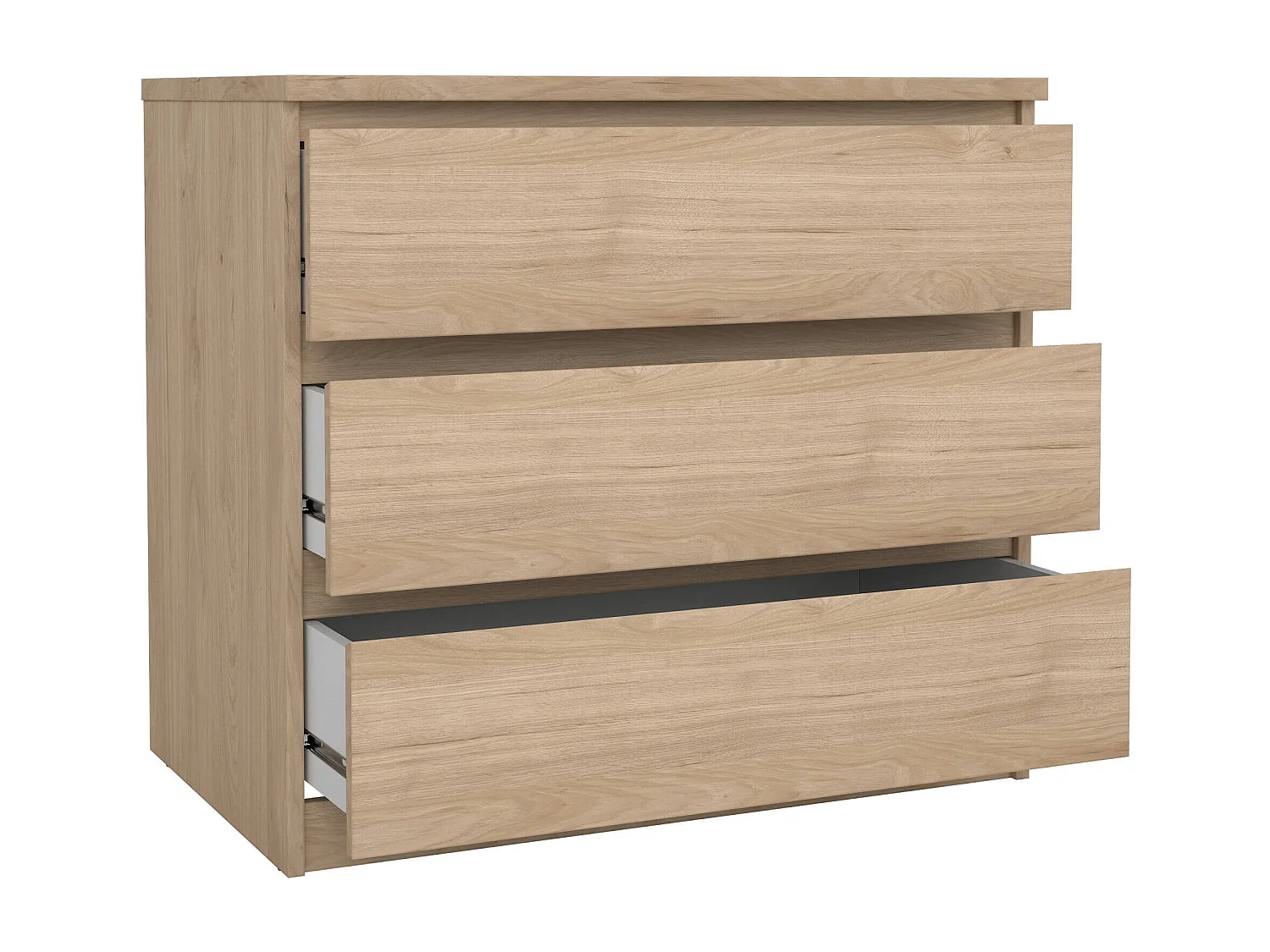 Drenold ladekast, Multifunctionele ladekast, Slaapkamer ladekast, Kast met lades, 77x50 h70 cm, Eiken