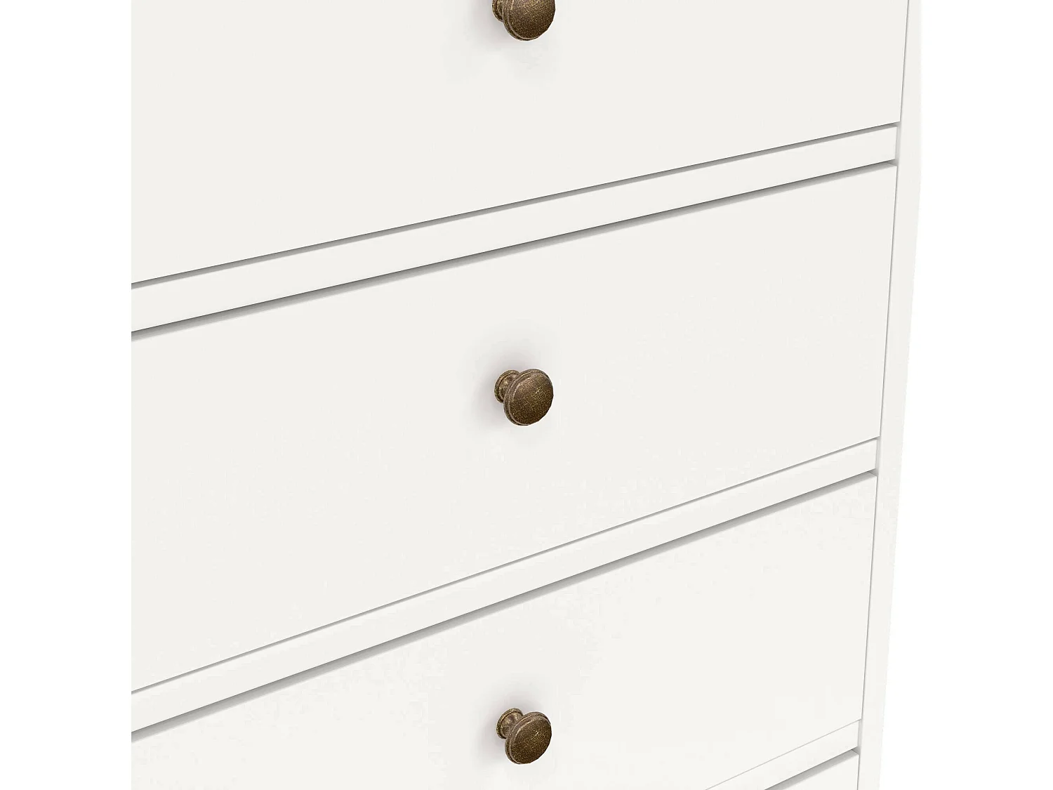 Drighett ladekast, Multifunctionele ladekast, Slaapkamerdressoir, Kast met laden, 96x49 h139 cm, Wit