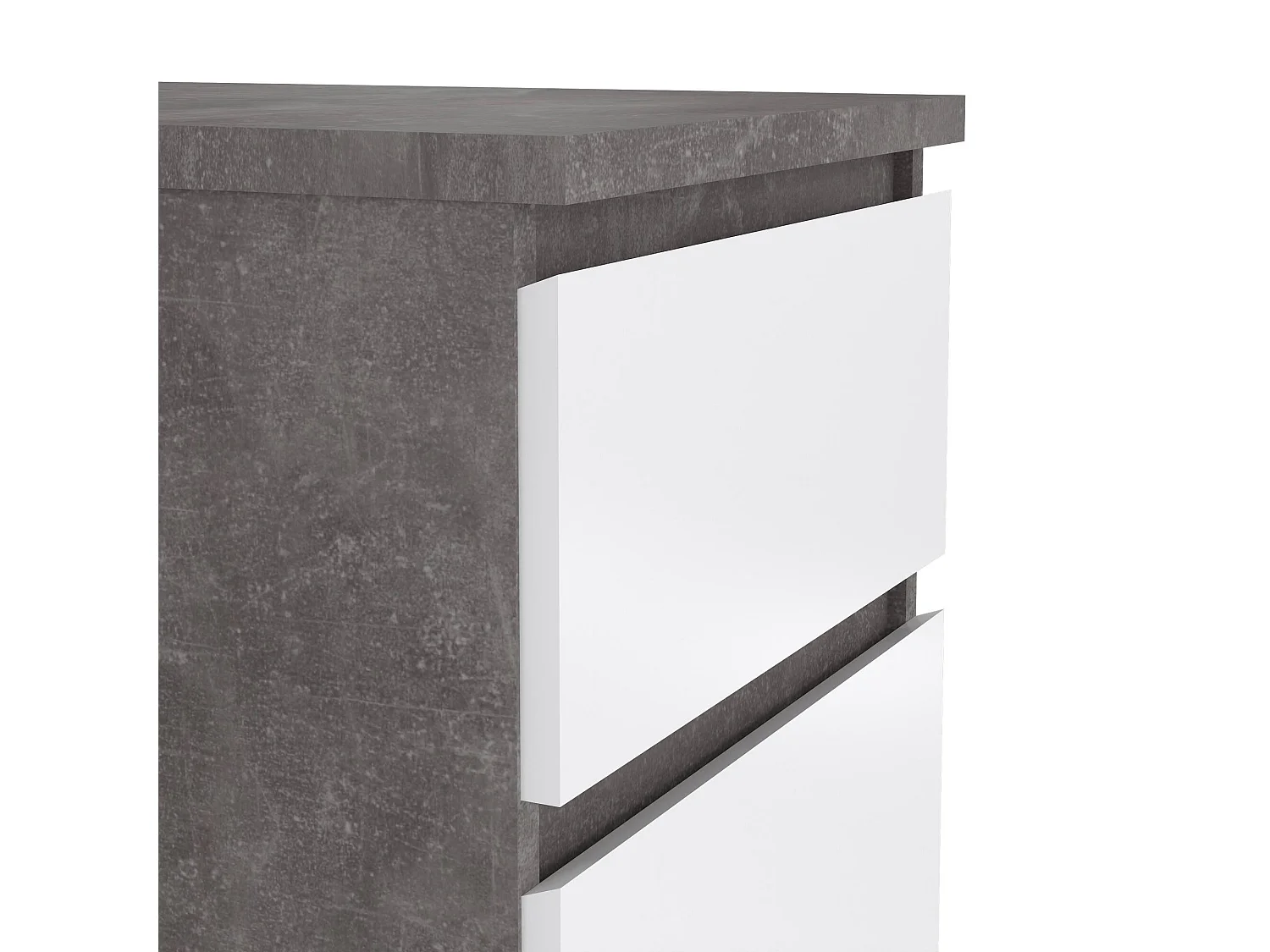 Cajonera Drobott, Cómoda multiusos, Cómoda de dormitorio, Gabinete con cajones, 50x40 h111 cm, Cemento y Blanco