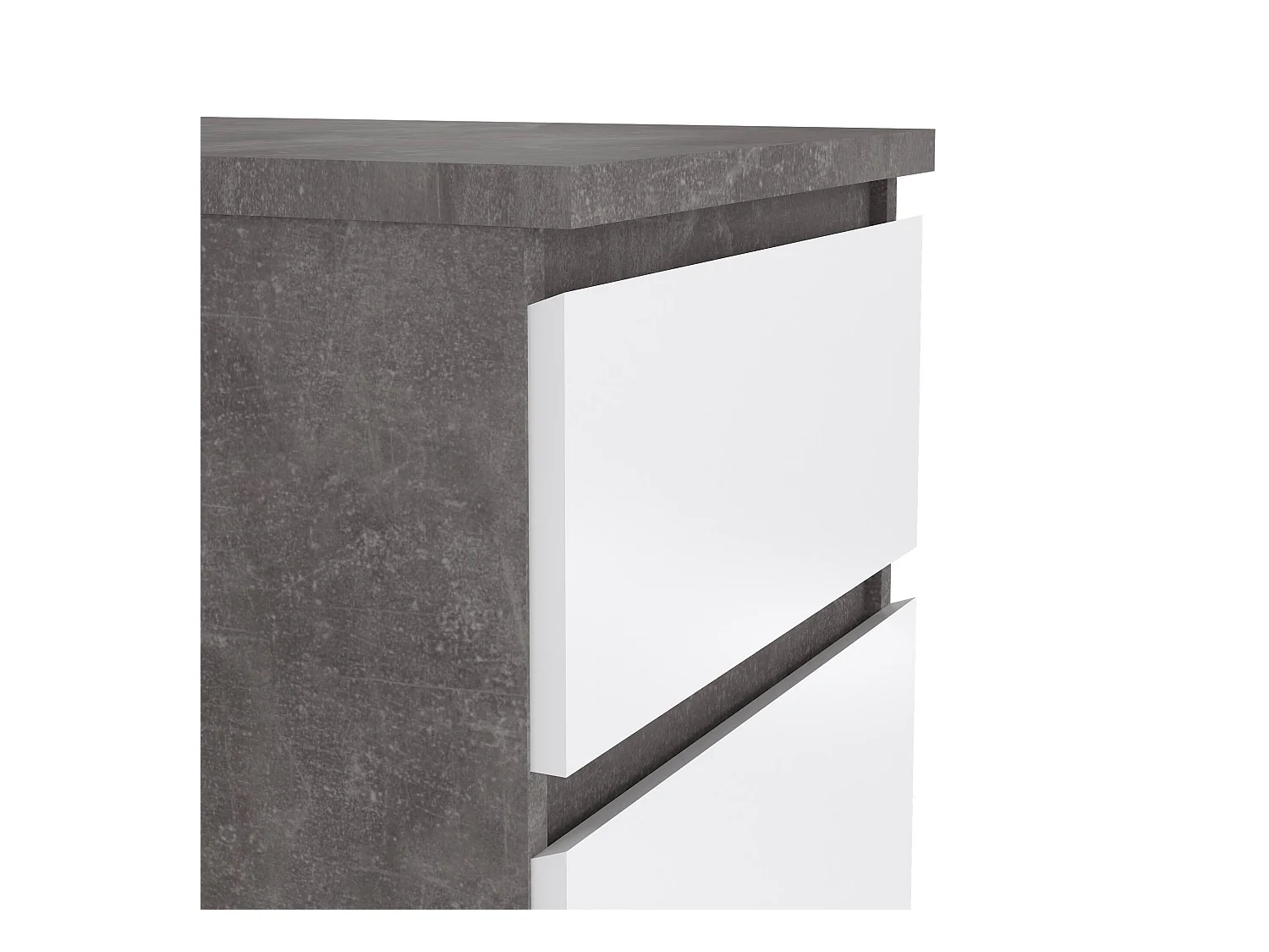 Commode Drobott, Commode polyvalente, Commode de chambre, Meuble avec tiroirs, 50x40 h111 cm, Ciment et blanc