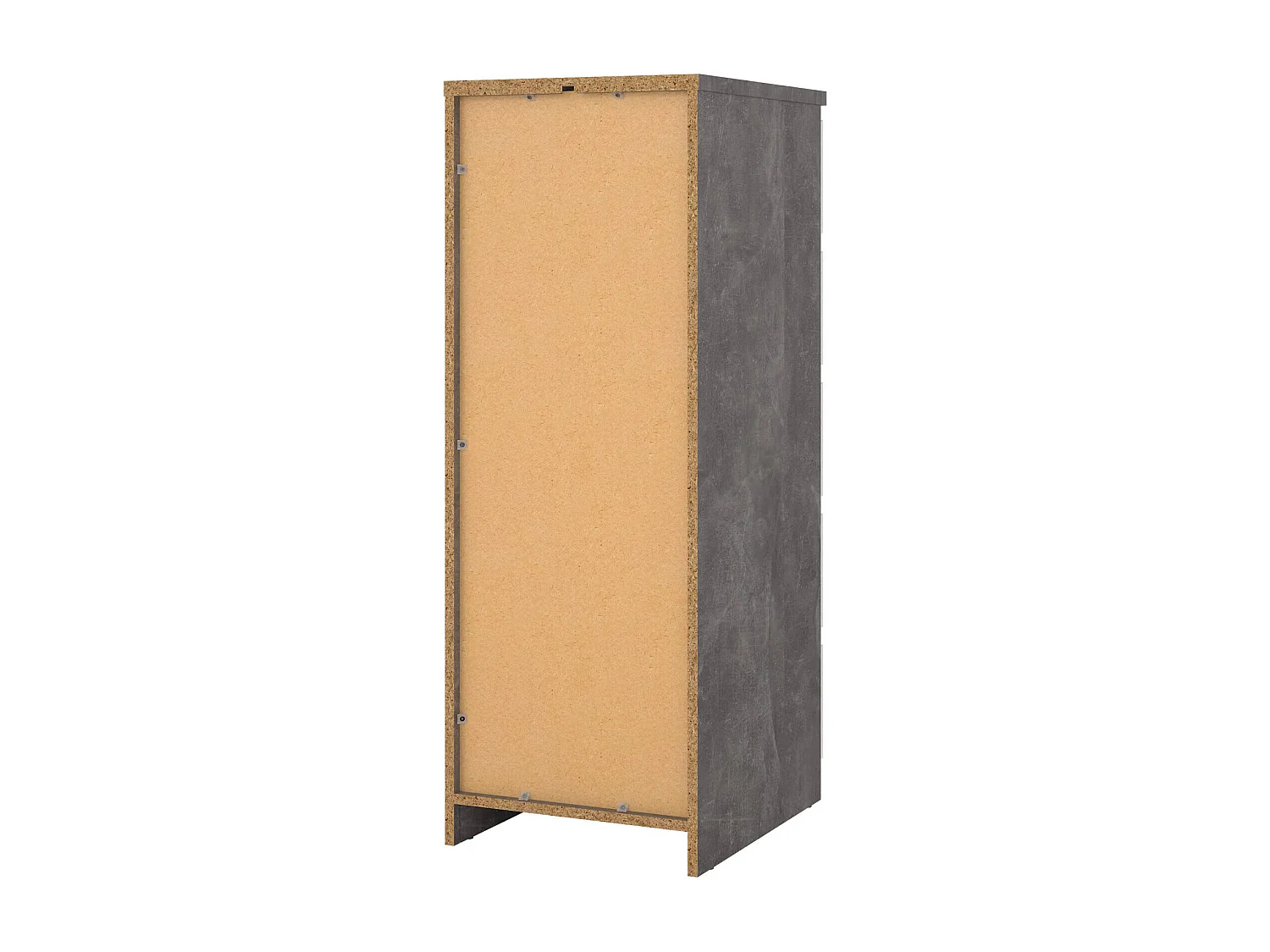 Commode Drobott, Commode polyvalente, Commode de chambre, Meuble avec tiroirs, 50x40 h111 cm, Ciment et blanc