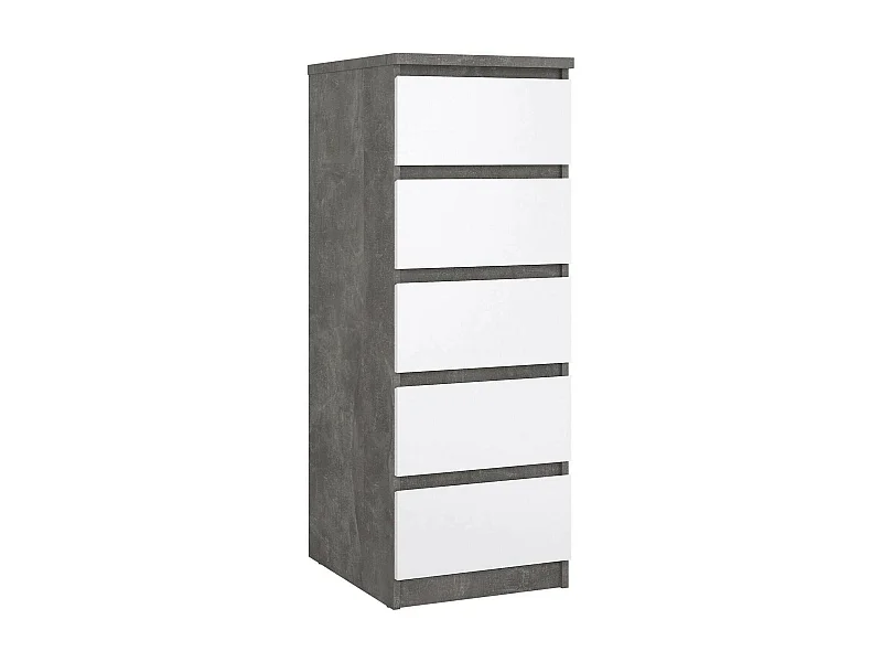 Cassettiera Achaldi, 5 Cassetti, 40.4x50x111.3h cm Grigio Cemento