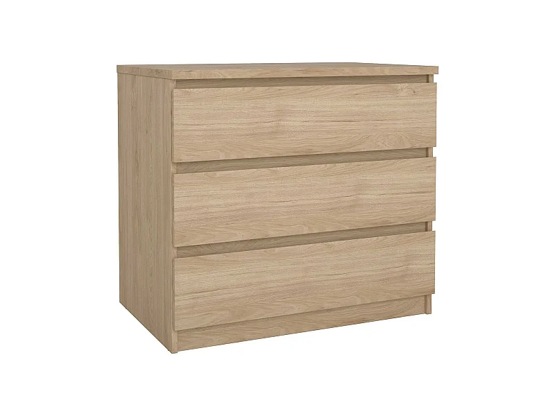 Commode Drocc, Commode polyvalente, Commode de chambre, Meuble avec tiroirs, 77x50 h68 cm, Chêne clair