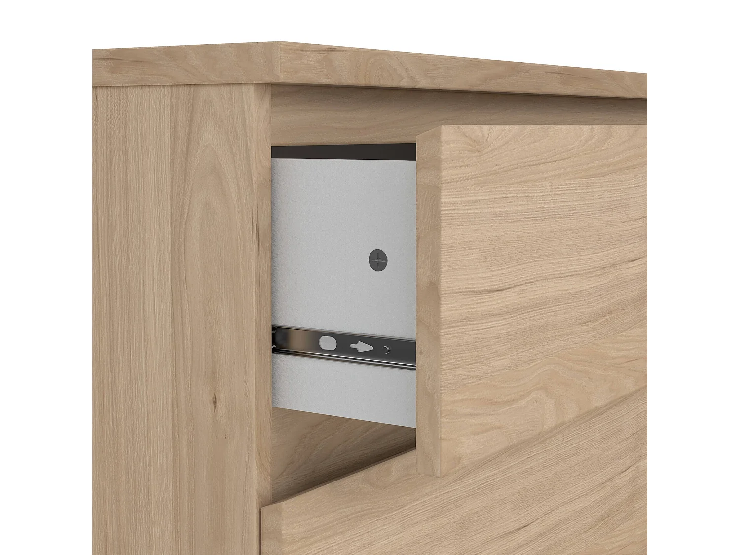 Commode Drocc, Commode polyvalente, Commode de chambre, Meuble avec tiroirs, 77x50 h68 cm, Chêne clair