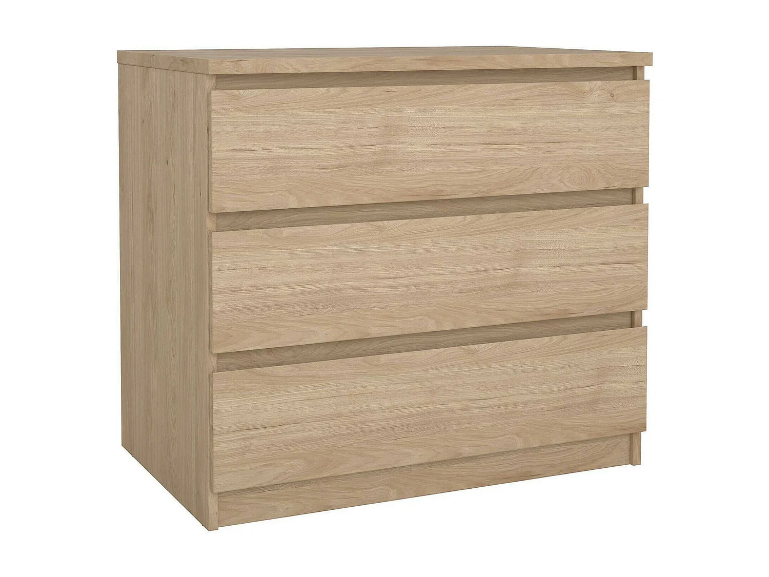 Commode Drocc, Commode polyvalente, Commode de chambre, Meuble avec tiroirs, 77x50 h68 cm, Chêne clair