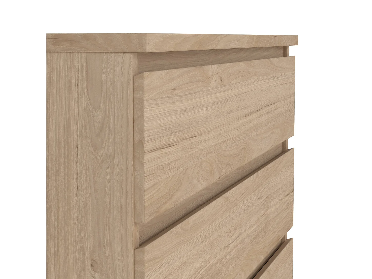 Kommode Drivalt, Mehrzweckkommode, Schlafzimmerkommode, Schrank mit Schubladen, 77x50 h111 cm, Eiche