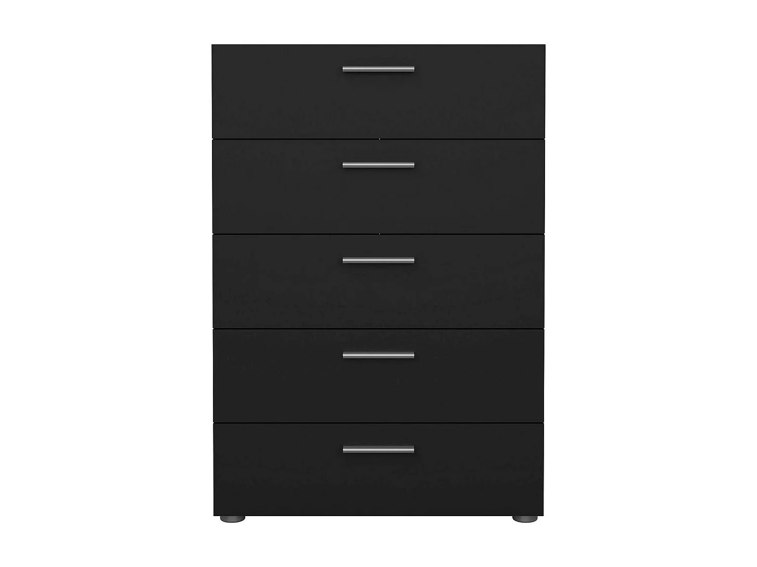 Kommode Drosell, Mehrzweckkommode, Schlafzimmerkommode, Schrank mit Schubladen, 70x40 h102 cm, Schwarz