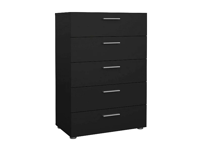 Commode Drosell, Commode polyvalente, Commode de chambre, Meuble avec tiroirs, 70x40 h102 cm, Noir