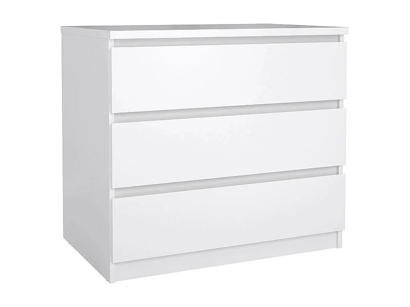 Dmora - Cassettiera Artic, 77x50 h70 cm, Bianco lucido
