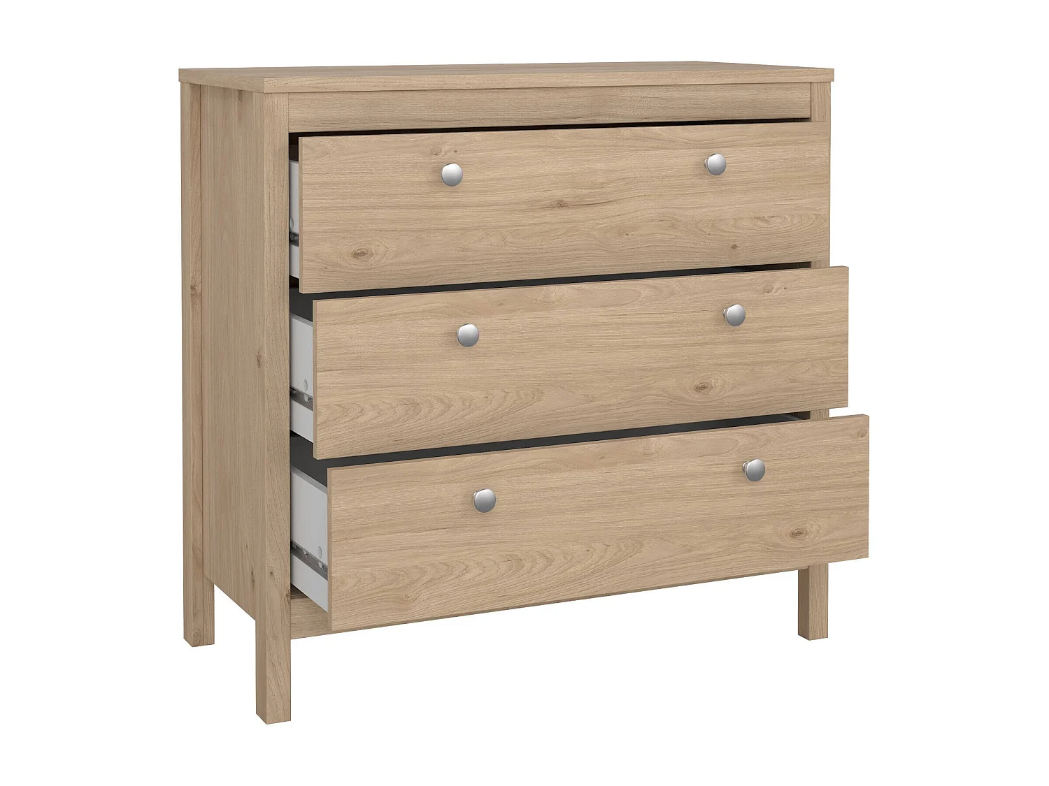 Drobbiat ladekast, Multifunctionele ladekast, Slaapkamer ladekast, Kast met lades, 82x38 h80 cm, Eiken