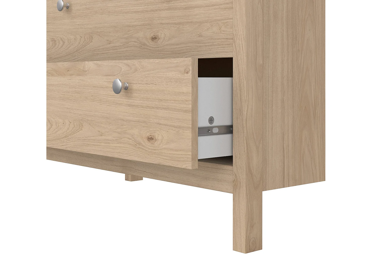 Drobbiat ladekast, Multifunctionele ladekast, Slaapkamer ladekast, Kast met lades, 82x38 h80 cm, Eiken