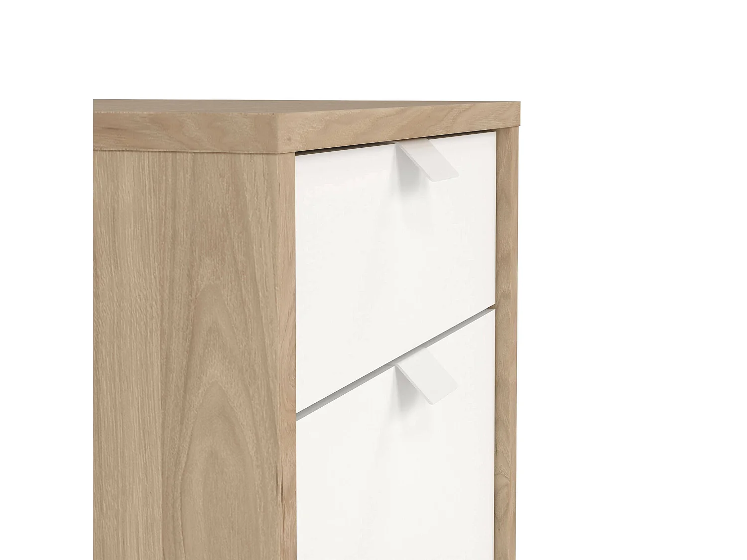 Drispol ladekast, Multifunctionele ladekast, Slaapkamerladekast, Kast met lades, 48x41 h61 cm, Eiken en Wit