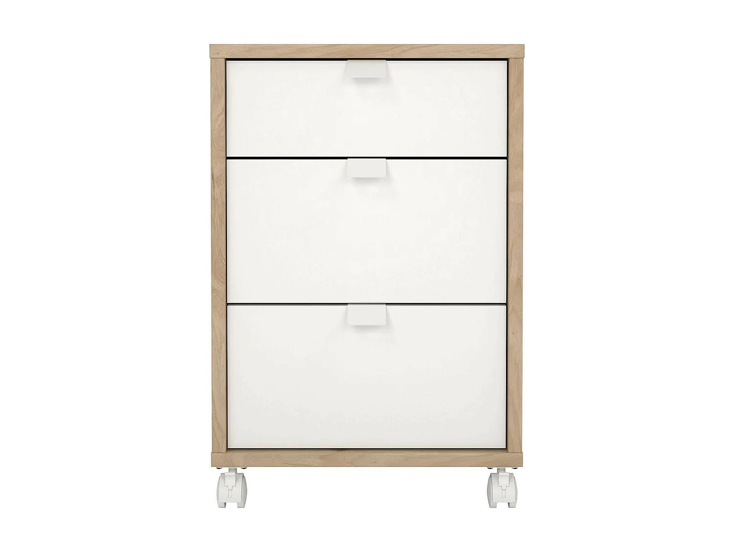 Drispol ladekast, Multifunctionele ladekast, Slaapkamerladekast, Kast met lades, 48x41 h61 cm, Eiken en Wit