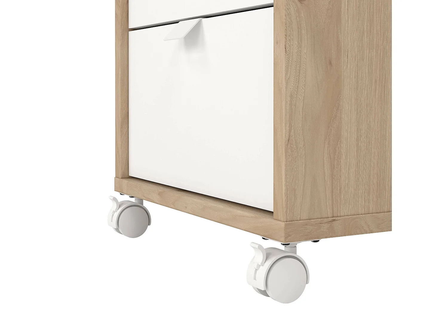 Drispol ladekast, Multifunctionele ladekast, Slaapkamerladekast, Kast met lades, 48x41 h61 cm, Eiken en Wit