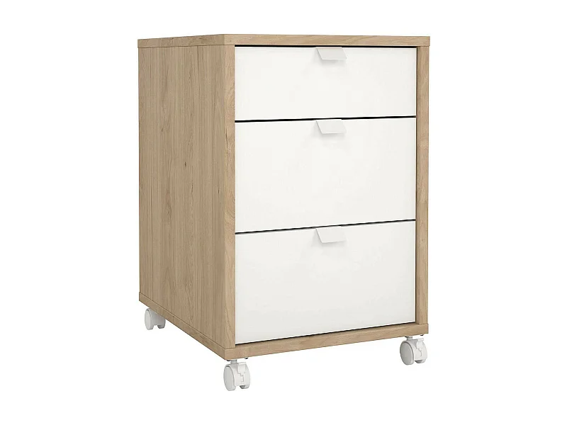 Cajonera Drispol, Cómoda multiusos, Cómoda de dormitorio, Gabinete con cajones, 48x41 h61 cm, Roble y Blanco