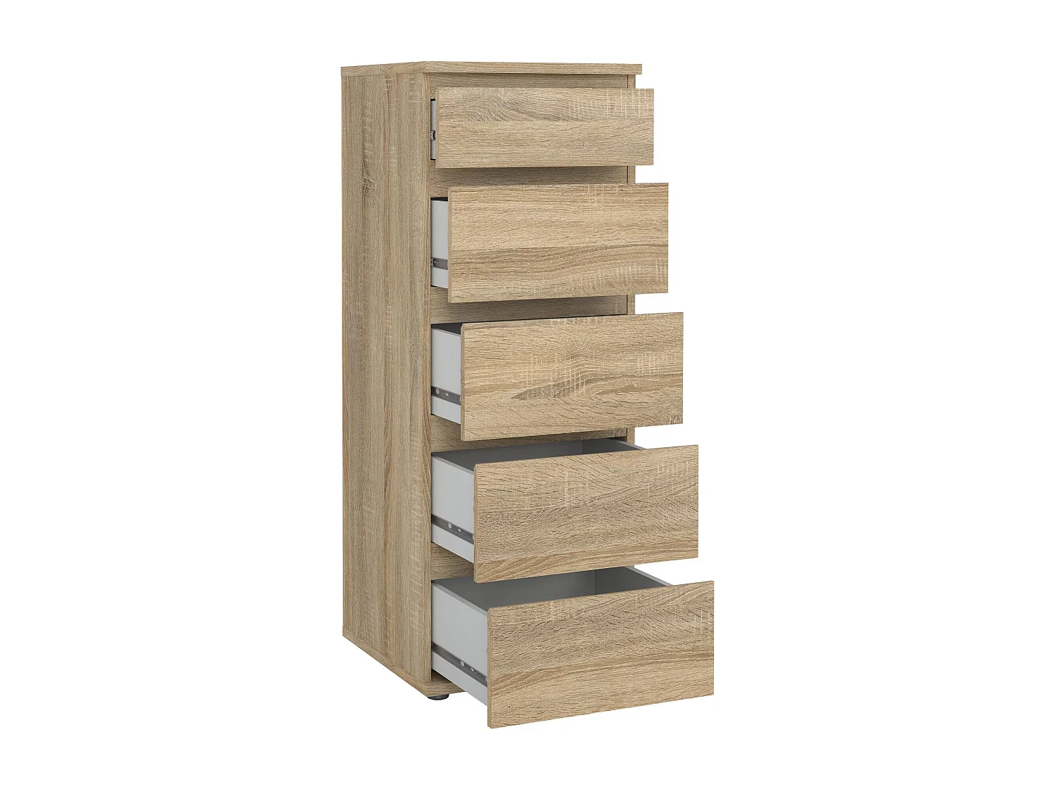 Commode Driber, Commode polyvalente, Commode de chambre, Meuble avec tiroirs, 40x40 h107 cm, Chêne