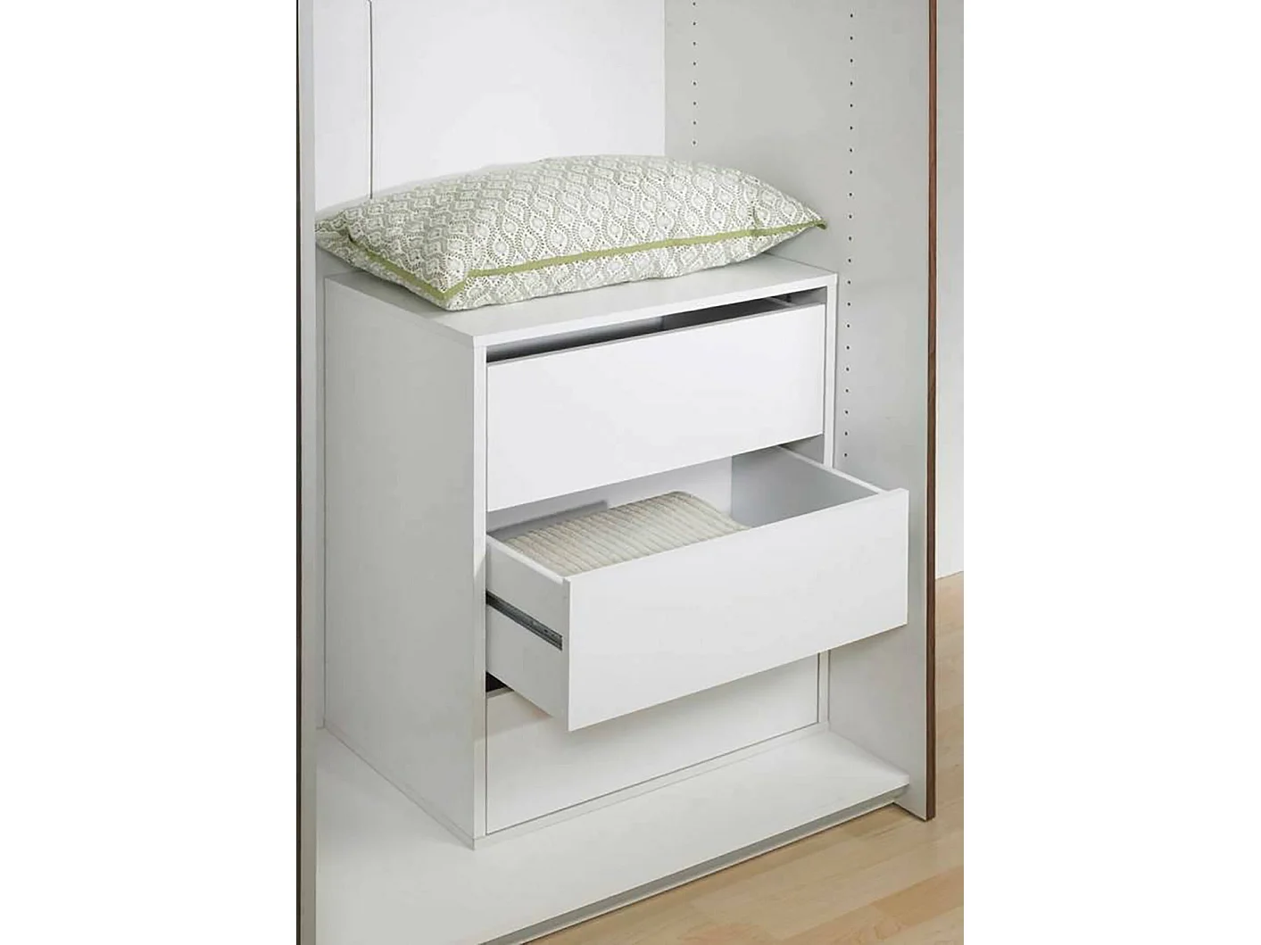 Commode Drobac, Commode polyvalente, Commode de chambre, Meuble avec tiroirs, 51x40 h70 cm, Blanc