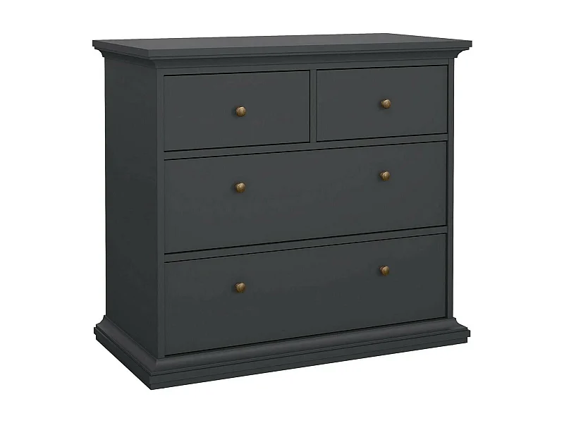 Commode Dribold, Commode polyvalente, Commode de chambre, Meuble avec tiroirs, 96x49 h87 cm, Gris