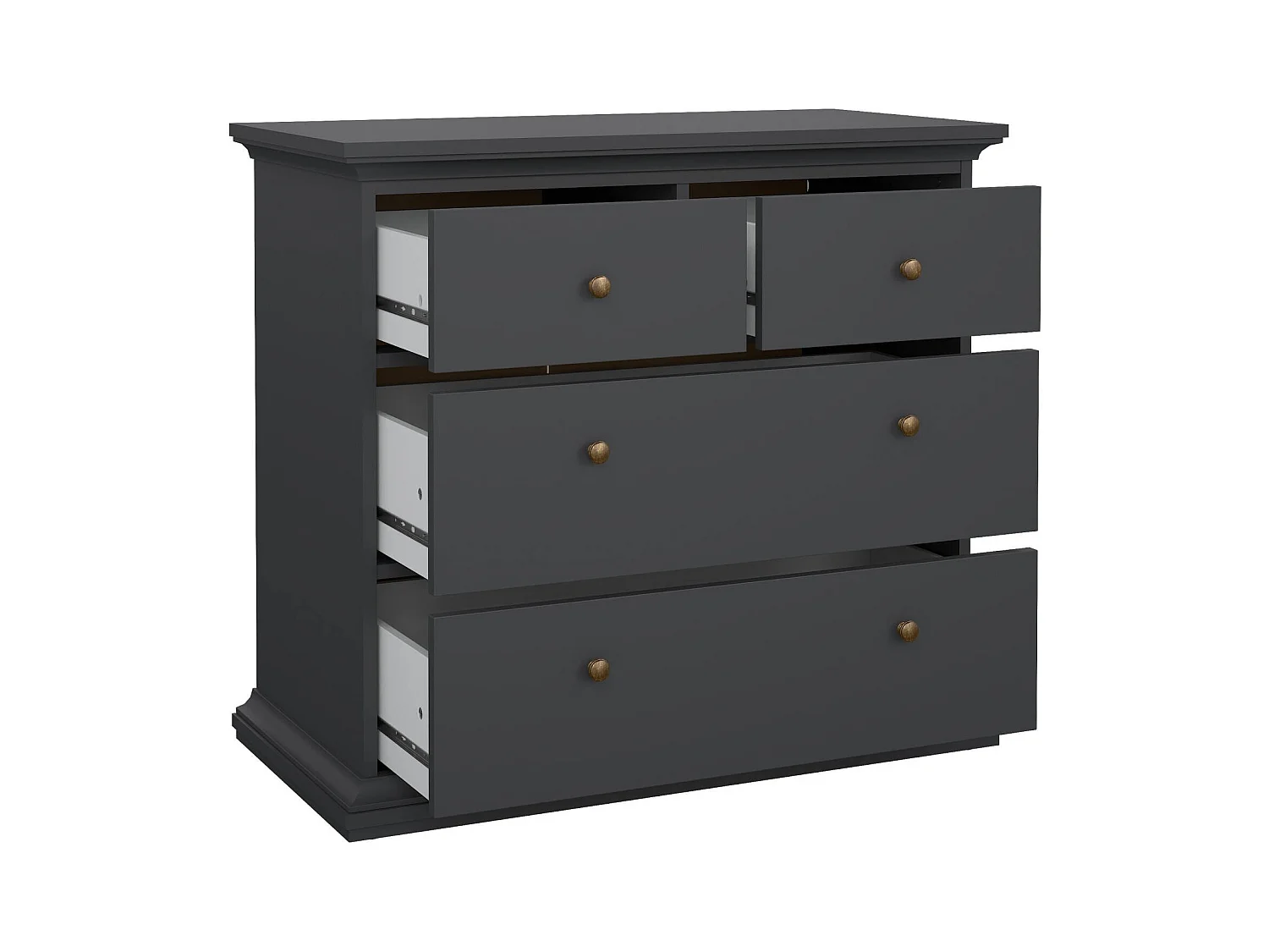 Commode Dribold, Commode polyvalente, Commode de chambre, Meuble avec tiroirs, 96x49 h87 cm, Gris