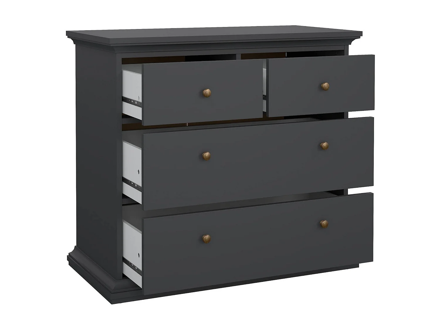 Commode Dribold, Commode polyvalente, Commode de chambre, Meuble avec tiroirs, 96x49 h87 cm, Gris