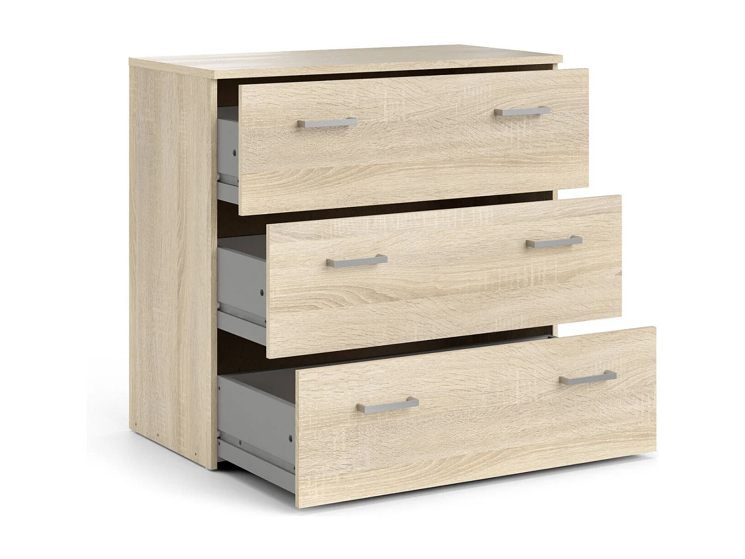 Commode Drenaul, Commode polyvalente, Commode de chambre, Meuble avec tiroirs, 74x36 h70 cm, Chêne