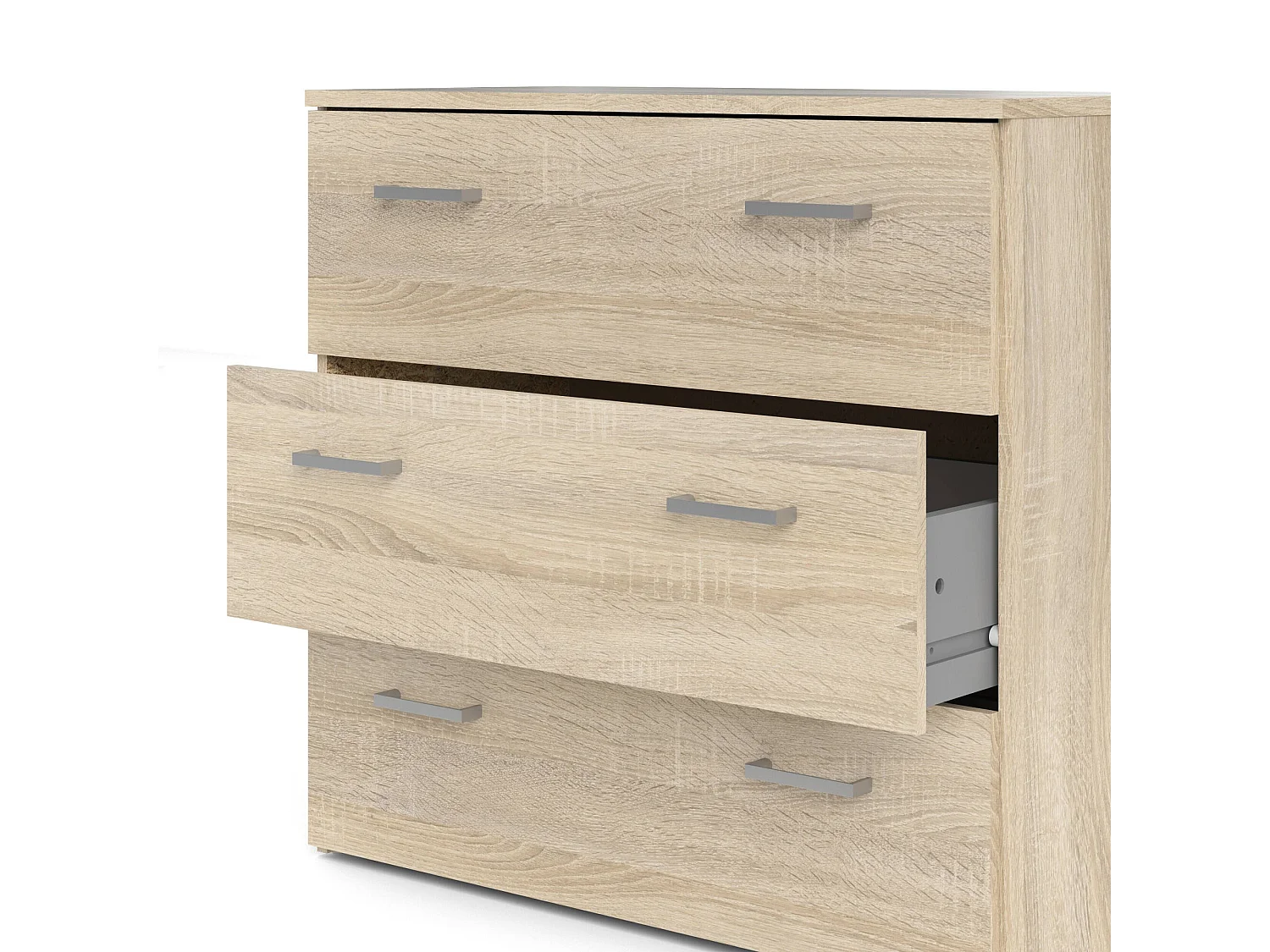 Cassettiera Adal, 3 Cassetti, 35.95x74.1x69.9h cm Marrone Quercia