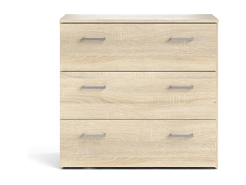 Commode Drenaul, Commode polyvalente, Commode de chambre, Meuble avec tiroirs, 74x36 h70 cm, Chêne